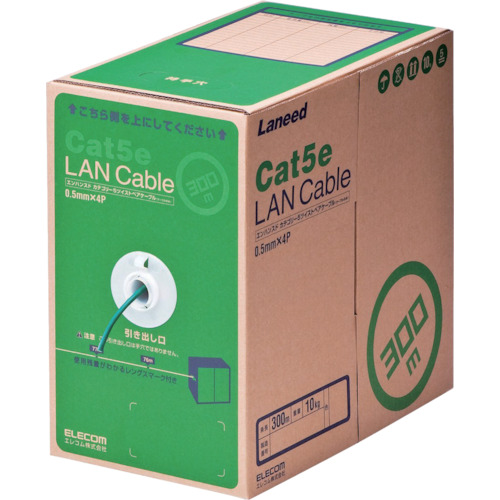 エレコム EU RoHS準拠LANケーブル CAT5E 300m ダークグリーン LDCT2DG300RS【送料無料】