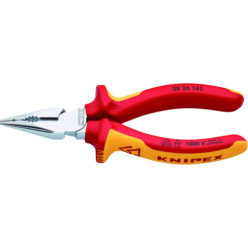 KNIPEX KNIPEX 1000V絶縁ニードルノーズペンチ 145mm 826145【送料無料】の通販は 5,594円