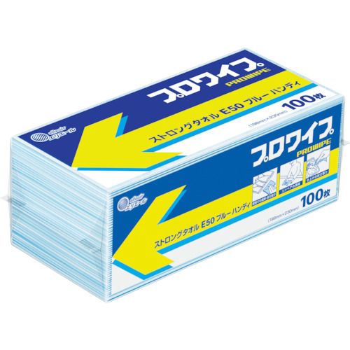 エリエール プロワイプストロングタオルE50ブルーハンディ 100枚×25パック入 703496【送料無料】の通販は