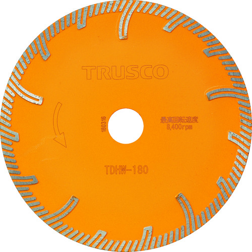 TRUSCO トラスコ ダイヤモンドカッタープロテクトウエーブ 180X2.4TX25.4 TDHW180【送料無料】
