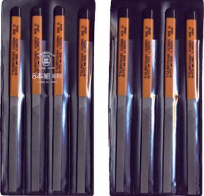 ツボサン 組ヤスリ 8本組 平 油目【HI008-04】(研削研磨用品・ヤスリ)【送料無料】