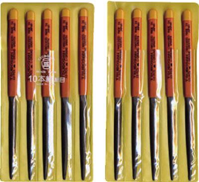 ツボサン 組ヤスリ 10本組 半丸 細目【HA010-03】(研削研磨用品・ヤスリ)【送料無料】