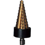 ＴＲＵＳＣＯ ステップドリル 2枚刃チタンコーティング 6〜24ｍｍ 段数10【NMS-24G】(穴あけ工具・ステップドリル)【送料無料】