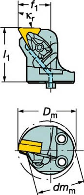 サンドビック コロターンＳＬ コロターンＲＣ用カッティングヘッド【570-DTFNR-40-16-L】(旋削・フライス加工工具・ホルダー)