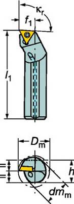 サンドビック コロターン107 ポジチップ用ボーリングバイト【A12M-STFCL 11】(旋削・フライス加工工具・ホルダー)【送料無料】