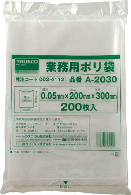 ＴＲＵＳＣＯ 小型ポリ袋 縦400Ｘ横300Ｘｔ0．05 200枚入 透明【A-3040】(梱包結束用品・ポリ袋)【送料無料】