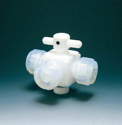 フロンケミカル 三方バルブ接続8ｍｍ【NR0030-02】(理化学・クリーンルーム用品・特殊継手)【送料無料】の通販は