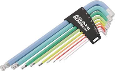 ＡＳＨ 9色カラー六角棒ボールポイントレンチ9本組【AQUS910】(ドライバー・六角棒レンチ・ボールポイント六角棒レンチ)【送料無料】の通販は 6,545円