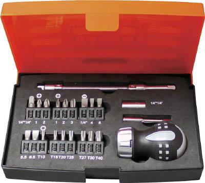 バーコ 22点スタビーラチェットドライバーセット【808050S-22】(ドライバー・六角棒レンチ・ラチェット式ドライバー)【送料無料】の通販はドライバー