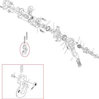 キトー ＬＢ015用部品 ウエフック1式【L4BA015-10012】(チェンブロック・クレーン・レバーホイスト)【送料無料】