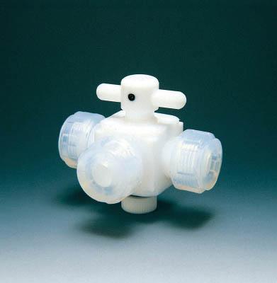 フロンケミカル 三方バルブ接続6ｍｍ【NR0030-01】(理化学・クリーンルーム用品・特殊継手)【送料無料】