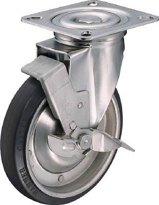 ハンマー Ｓシリーズオールステンレス自在ＳＰ付ゴム車200ｍｍ【319S-RB200-BAR01】(キャスター・プレート式ゴム車)【送料無料】の通販は 14,520円