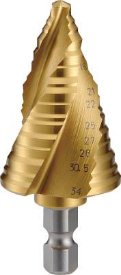 ＴＲＵＳＣＯ ステップドリル 3枚刃チタンコーティング 6〜34ｍｍ 段数11【3S-NMS-34G】(穴あけ工具・ステップドリル)【送料無料】