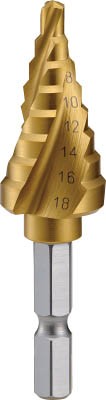 ＴＲＵＳＣＯ 六角軸ステップドリル 3枚刃チタンコーティング 4〜18ｍｍ【3S-NMS-18G】(穴あけ工具・ステップドリル)【送料無料】の通販は