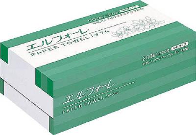 エリエール エルフォーレ ペーパータオルダブル 200組（中判） 30パック入【623043】(労働衛生用品・トイレ用品)【送料無料】 7,390円