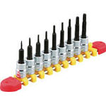 ＫＴＣ 6．3ｓｑ．Ｔ型トルクスビットソケットセット［9コ組］【TBT209T】(レンチ・スパナ・プーラ・ヘックスローブソケット)【送料無料】の通販は