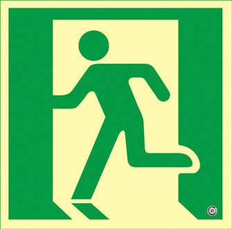 緑十字 高輝度蓄光避難誘導ステッカー標識 非常口 300×300ｍｍ 消防認定品【360835】(安全用品・標識・非常用標識)【送料無料】の通販は