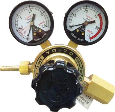 ヤマト 全真鍮製酸素調整器 ＹＲ−70（関東式）【N-YR70-E】(溶接用品・ガス調整器)【送料無料】