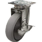 ユーエイ ステンレスキャスターシングルＳ付自在車 200径ナイロンホイルウレタン【SUS-GUJ-200S】【送料無料】の通販は