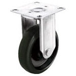 ユーエイ ステンレスキャスター固定車 100径ナイロンホイルゴム車輪【SUS-NRK-100】(キャスター・プレート式ゴム車)