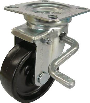 ＴＲＵＳＣＯ 耐熱性フェノールキャスター 自在ダブルストッパー付 Φ150【TYPBJB-150A】(キャスター・特殊環境用キャスター)