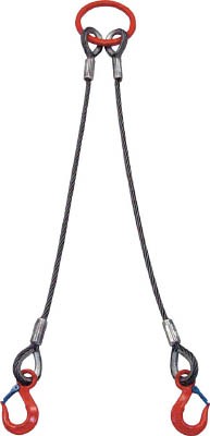 大洋 2本吊 ワイヤスリング 1ｔ用×1ｍ【2WRS 1TX1】(吊りクランプ・スリング・荷締機・チェーンスリング)【送料無料】