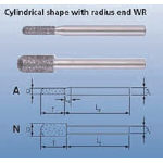 ＰＦＥＲＤ ダイヤモンドバー 6ｍｍ軸 45【DWR10-20-354001】(研削研磨用品・ダイヤモンドバー)【送料無料】