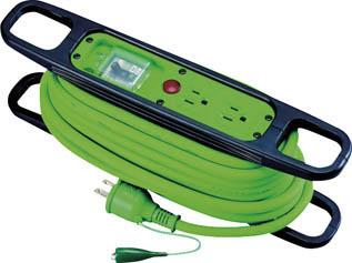 日動 ハンドリール 100Ｖ 3芯×10ｍ 緑 アース漏電しゃ断器付【HR-EB102-G】(コードリール・延長コード・延長コード)【送料無料】