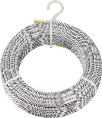 ＴＲＵＳＣＯ メッキ付ワイヤロープ Φ4ｍｍＸ100ｍ【CWM-4S100】(建築金物・工場用間仕切り・ワイヤロープ)【送料無料】の通販は 7,814円