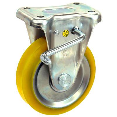 シシク 静電気帯電防止キャスター 固定ストッパー付 150径 ウレタン車輪【EUWKB-150】(キャスター・静電キャスター)【送料無料】