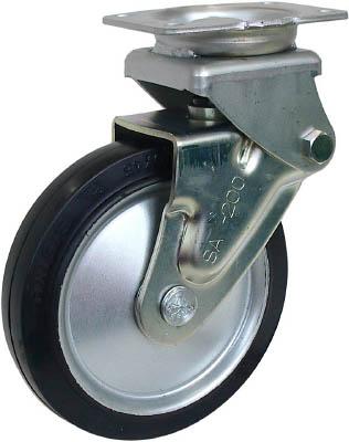 シシク 緩衝キャスター 固定 ゴム車輪 200径【SAK-HO-200W】(キャスター・緩衝キャスター)【送料無料】の通販は