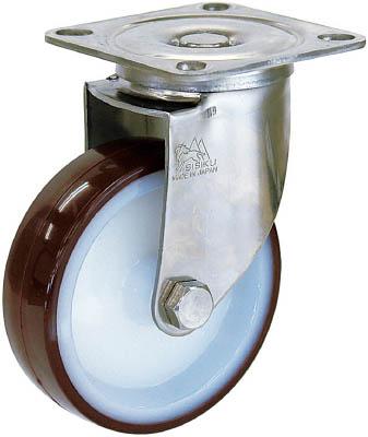 シシク ステンレスキャスター 自在ウレタン車輪付【SUNJ-150-POTH】(キャスター・プレート式ウレタン車)【送料無料】