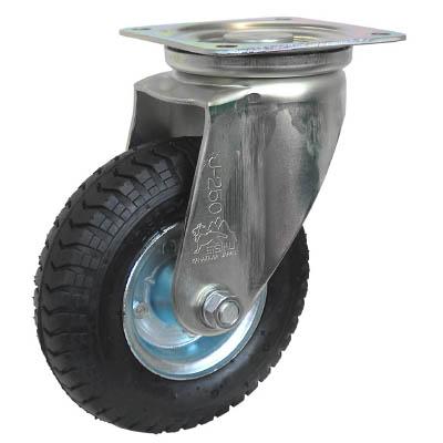 シシク 空気入車輪付キャスター 自在 220ｍｍ【AIJ-2.50-4】(キャスター・特殊環境用キャスター)【送料無料】
