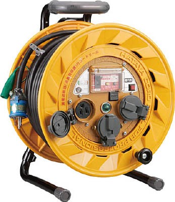 ハタヤ 単相100V型ブレーカーリール 30m 温度センサー・アースチェック付【TBR-301KG】【送料無料】の通販は