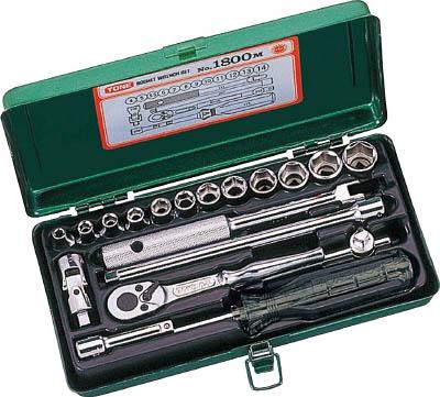 ＴＯＮＥ ソケットレンチセット 19ｐｃｓ【1800M】(レンチ・スパナ・プーラ・ソケットレンチセット)【送料無料】