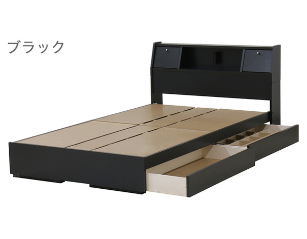 ベッド ダブル ダブルサイズボンネルコイルマットレス コンセント付き 引き出し付き 収納 マルチカラー K333(代引不可)【送料無料】_5