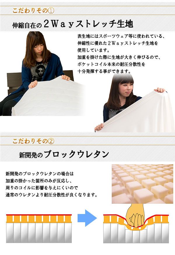 日本製 ヘッドレス フロアベッド 新型超体圧分散 ポケットコイル セミダブル ベッドフレーム 脚付き マットレス 国産(代引不可)【送料無_9