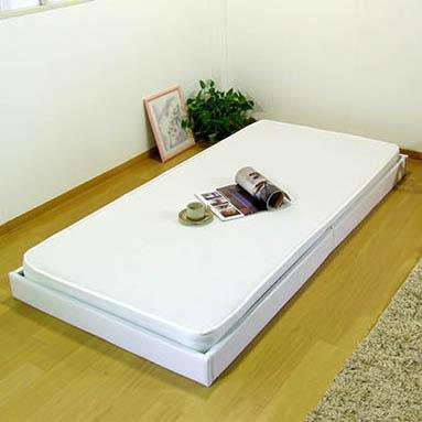 日本製 ヘッドレス フロアベッド ボンネルコイル マットレス セミシングル ベッド ベッドフレーム 脚付き マットレス(代引不可)【送料無