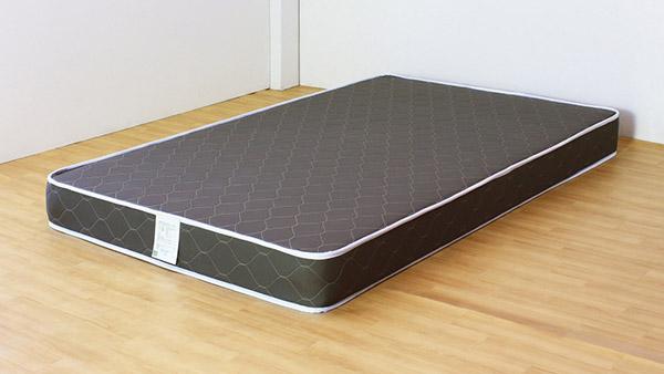 【日本製 棚付き 照明付き フロアベッド+日本製 SGマーク付き ボンネルコイルマットレス グレー ワイド 幅190cm】 連結(代引不可)【送料_11