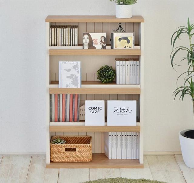 北欧レトロ 4段 スライド扉 木製ブックシェルフ 木製ラック 本棚 飾り棚 北欧レトロ 4段 スライド扉 木製ブックシェルフ 木製ラック 本棚