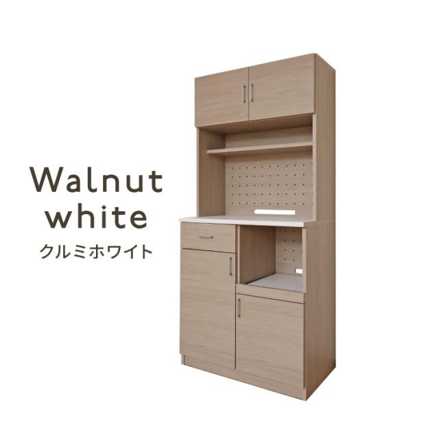 キッチンボード 食器棚 スリム 幅82cm グレージュ ホワイト レンジ台 スライド棚 コンセント穴 扉付き収納 引き出し付き 可動棚付き おしゃれ カップボード 北欧風 モダン シンプル 台所収納【送料無料】_14