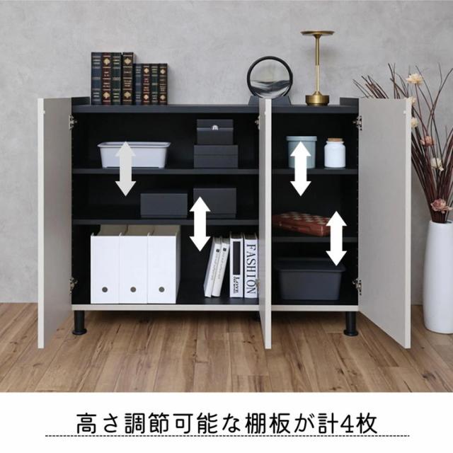 北欧 扉付き キャビネット 幅約105cm 収納棚 日本製 おしゃれ スリム リビング収納 リビング 扉 扉付き ルーター収納 棚 収納 収納家具 幅約105cm DIY 木製(代引不可)【送料無料】_10