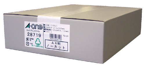 エーワン ラベルシール マット紙 ノーカット 500シート 28719 (1箱)【送料無料】