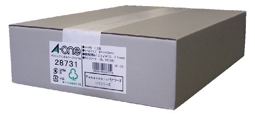 エーワン パソコンプリンタ&amp;ワープロ ラベル シール マット紙 12面 500シート 28731 (1箱)【送料無料】
