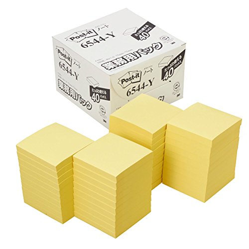 3M(スリーエム) ポスト イット ノート 75x75mm 100枚x40個 イエロー 業務用 6544-Y【送料無料】