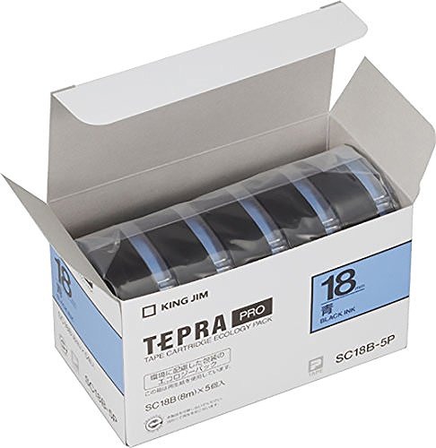 キング テープカートリッジ エコパック 青 SC18B-5P (1箱)【送料無料】 6,743円
