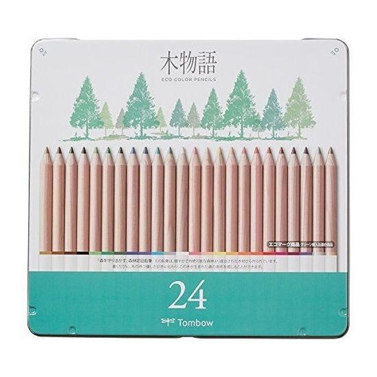 【まとめ買い5個セット】 トンボ鉛筆 缶入色鉛筆 S木物語 24色 文房具 文具 色鉛筆【送料無料】