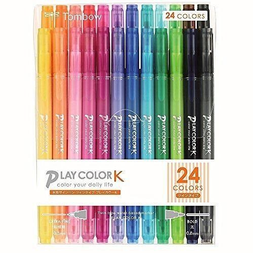【まとめ買い5個セット】 トンボ鉛筆 プレイカラーK 24色セット 文房具 文具 水性 カラーサインペン サインペン【送料無料】