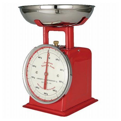 DULTON キッチンアスケール 計り 計量 レッド アナログ レトロ おしゃれ かわいい アンティーク 生活雑貨 アメリカン キッチン用品 インテリア スリム 調理用 製菓用 AMERICAN KITCHEN SCALE (代引不可)【送料無料】