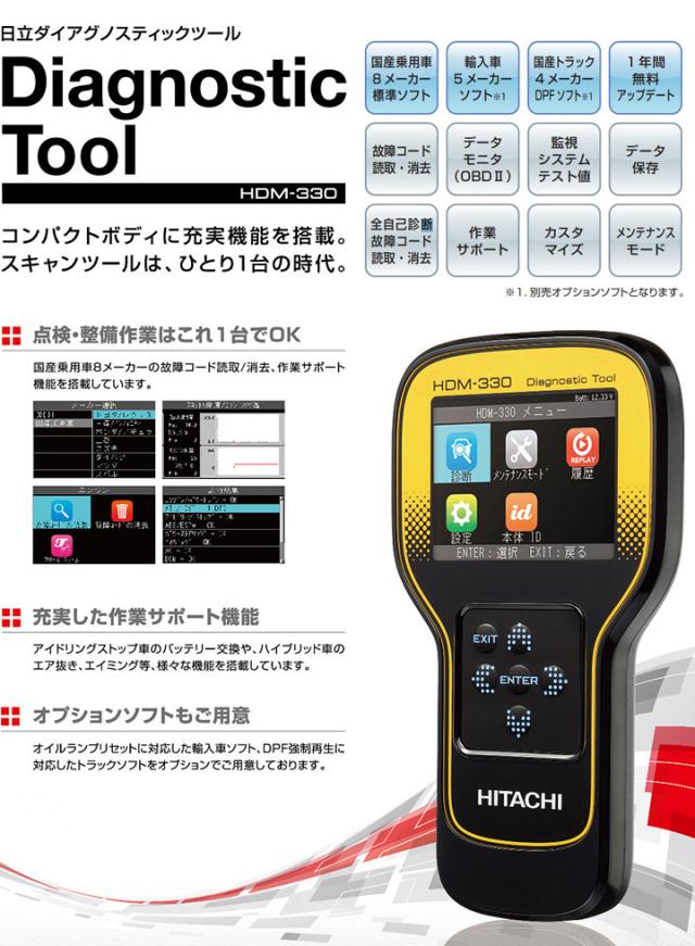 日立 ダイアグノスティックツール スキャンツール 車用 故障診断機 Hdm 330 送料無料 の通販はau Pay マーケット リコメン堂